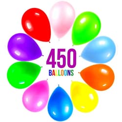 PREXTEX 12-Inch Latex Balloons 450 Pack - Assorted Multi-Color Rainbow Balloons for Party Decorations, Wedding Balloon Arch Kit, Baby Shower, Birthday, Graduation, Premium Strong Balloons