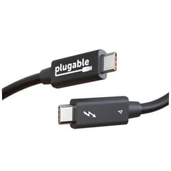 Plugable Thunderbolt 4 Cable [Thunderbolt Certified] 6.6ft USB4 Cable with 100W Charging, Single 8K or Dual 4K Displays, 40Gbps Data Transfer, Compatible with Thunderbolt, USB4, USB-C - Driverless