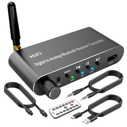 Hdiwousp Digital to Analog Audio Converter with Bluetooth 5.1 Receiver,Digital Optical to 3.5 mm DAC Wireless Adaptor,Coax to Analog RCA 3.5 mm for TV, Gaming