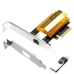 WAVLINK 10G Base-T PCIe Network Card, 10000/5000/2500Mbps PCI Express Ethernet Adapter with AQC113 Controller, 10G NIC for Windows 11/10 & Linux with Standard/Low Profile Bracket