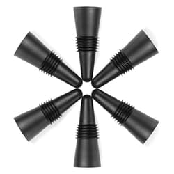 BULUMIOO 6 PCS Black Silicone Wine Stoppers with Threaded Seal Ring and Stainless Top - Suitable for Wine and Beverage Bottles - Keeping Wine or Beverage Fresh…