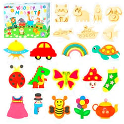 MGparty 36pcs DIY Wooden Magnets Painting Craft Kit, Wooden Art Craft Bulk Toys for Kids Age 3,4,5,6,7,8-12, Party Favors Decorate Your Own Painting Birthday Gifts for Boys Girls
