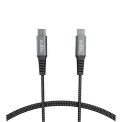 ZutBe Shield 2 USB-C Braided Cable with Kevlar USB-C to USB-C 60W Cable PD Charging for iPhone 16 15 Pro and ProMax iPad Pro/iPad Air 4 iPad Mini 6 Samsung Phones and More (3ft Silver & Black)