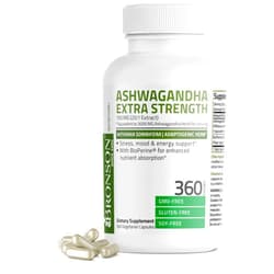 Bronson Ashwagandha Extra Strength Stress & Mood Support with BioPerine - Non GMO Formula, 360 Vegetarian Capsules