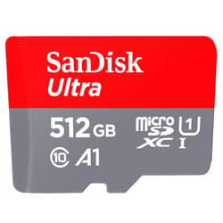 SanDisk 512GB Ultra microSDXC UHS-I Memory Card with Adapter - Up to 150MB/s, C10, U1, Full HD, A1, MicroSD Card - SDSQUAC-512G-GN6MA [New Version]