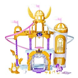 My Little Pony: A New Generation Movie Royal Racing Ziplines - 22-Inch Castle Playset Toy with 2 Moving Ziplines, Princess Pipp Petals Figure