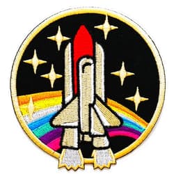 ClickEmb Spaceship Space Shuttle Embroidered Iron on Patch Applique Astronaut Patch for Apparel and Bags