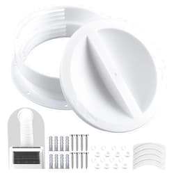 Innconee 1 Set White Dual Size Wall Mount Connector for Portable Ac Vent Ac Exhaust Hose Coupler for 5 and 5.5 Inches Hose Accessories Plug