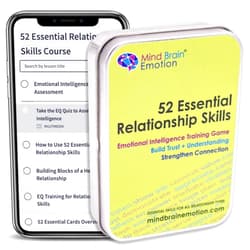Mind Brain Emotion 52 Essential Emotional Intelligence Training - Relationship Skills Card Game for Empathy, Trust Building Activities, Conversation Starters, Team Icebreaker Tools - by Harvard Researcher