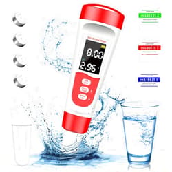 ZKH 4 in 1 pH Meter, Multifunctional pH/EC/Temp/TDS Meter Digital Water Tester, 0.01 High Precision pH Tester Digital with ATC, TDS pH Meter for Water, Wine, Pool, Hydroponics and Aquariums