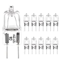 BOGAO G8 Light Bulbs 20Watt 120Volt Halogen Light Bulb G8 Base Bi-Pin Shorter 1-3/8