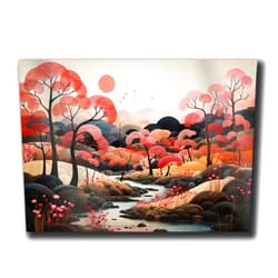 StoreUSA97 Landscape Illustrations In Pink, Abstract Prints, Wales Art, Welsh Print, Home Décor Wall Giclee, Nature Print, Elan Valley Art, Nature Wall Art, Decor