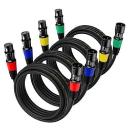 EBXYA XLR Microphone Cable - XLR Male to Female Cable 6ft 4-Packs with 3-Pin Balanced XLR Cables for Mic Mixer, Recording Studio, Speaker