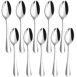 HANSGO Teaspoons Stainless Steel, Dinner Spoons Set 6.7 inches Dessert Spoons Use for Home, Kitchen or Restaurant 10PCS
