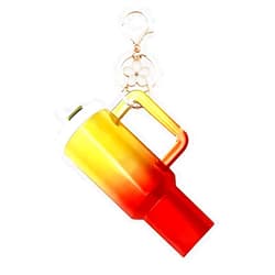 Ieson Mini Cup Keychain with Detachable Storage for Lipstick,Small Tumbler Keychain Purse Charms for Handbag Backpack