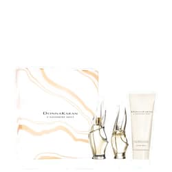Donna Karan Cashmere Mist Eau de Parfum Everything 3 Piece Gift Set For Women - Perfume Spray 3.4 Fl. Oz., Deluxe Miniature 0.25 Fl. Oz., & Body Lotion 3.4 Fl. Oz.