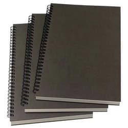 YUREE B5 Spiral Notebook/Spiral Journal Unruled, 100gsm Thick Blank Paper & Hard Kraft Cover, 65 Sheets (130 Pages), 3-Pack, 10.5