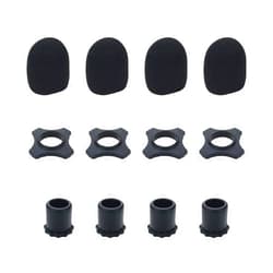 Tsnamay 4Sets Microphone Windscreens Protection with Rings with Wireless Microphone Brackets (12Pcs) Black