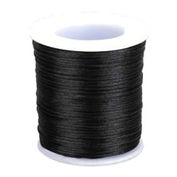 Salbsever 110 Yards 0.8mm Black Nylon String Nylon Thread Wind Chime String Nylon Cord Tarred Twine Outdoor Thin String for Waist Beading, Braided Bracelets, Necklaces, DIY Craft, Blinds, Jewelry Making