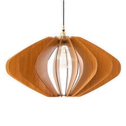 DEZAART ELEIPSE Wood Pendant Light | Mid Century Modern Chandelier | Hanging Lamp | Wood Chandelier Lighting | Modern Light Fixture | Modern Pendant Light