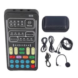 PUSOKEI Portable Voice Changer, Handheld Bluetooth Voice Disguiser with Multiple Sound Effects, Voice Adjustable, Mini Gaming Live Sound Card for //Switch/PC/Phone(DC 5V)