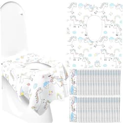 Crtiin 100 Pcs Toilet Seat Covers Disposable for Kids Toddler Extra Large Paper Potty Seat Cover Individually Wrapped Portable Toilet Training Liners for Travel Toilet Seat Covers Public Restrooms (Unicorn)