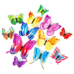 CasaCulina 24PCS Butterfly Wall Decor 12 Styles 4 Sizes, 3D Colorful Butterflies Stickers for Home Room, Butterfly Wall Decals with Magnets, Removable Butterfly Cake Birthday Party Decorations