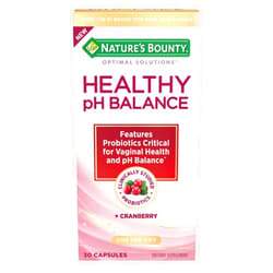 Nature's Bounty Probiotics for Women, Vaginal Probiotics for Healthy pH Balance, 2 Billion CFU, Clinically Studied Probiotics, Optimal Solutions pH Balance Pills, 30 Vegetarian Capsules