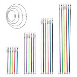 DXMWWTP 28 pcs Metal Wire Keychains, 2mm Coated Wire Key Rings Loops, 4