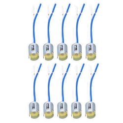 Aramox 10Pcs 1156 Bulb Socket, DC 12V 1156 Lamp Bulb Socket LED Turn Light Holder with 3.5in Harness