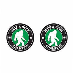 TUKIMA fagraphix Two Pack Bigfoot Hide and Seek Champion Sticker Self Adhesive Vinyl Decal Sasquatch Believe Big Foot