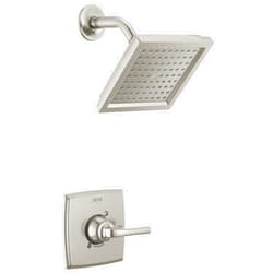 Delta Faucet Geist 14 Series Shower Faucet, Shower Trim Kit with Single-Spray Brushed Nickel Shower Head, Shower Faucet Set Complete, SpotShield Brushed Nickel 142864-SP (Valve Included)