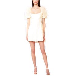 Bardot Lucy Tiered Mini Dress Soft Yellow 12