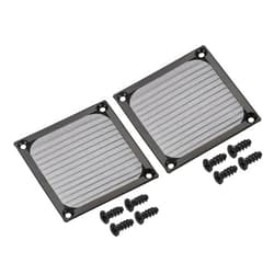 PATIKIL 80mm Fan Filter Grills with Screws, 2 Pack Aluminum Frame Stainless Steel Mesh Dustproof Cover for Computer Case, Black