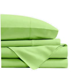 Ras Decor Linen 500 Thread Count Cotton Full XL Size Sheets Set, 100% Long Staple Cotton Sheets Set, Soft Cotton Sateen Bed Sheets with Deep Pocket fit Upto 15 inch (Sage, Full-XL Sheet Sets)
