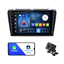 AUMUME Android 10 Double Din Car Stereo for Mazda 3 2004-2009 with 9 Inch Touchscreen Radio Built-in Wireless Carplay/Android Auto/GPS/Bluetooth/FM/AUX-in/Steering Wheel Control Backup Camera 2+32G