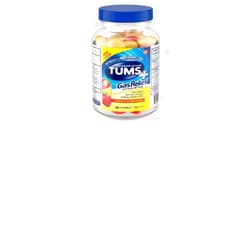 TUMS Chewy Bites Chewable Antacid Tablets with Gas Relief, Lemon & Strawberry - 54 Count