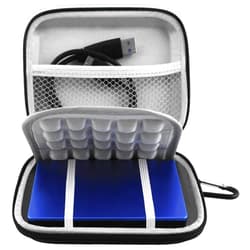 Lacdo Hard Drive Carrying Case for Seagate Portable/Seagate One Touch/Seagate Ultra Touch/Backup Plus Slim Portable External Hard Drive HDD 1TB 2TB 4TB 5TB USB 3.0 Shockproof Travel Bag, Black