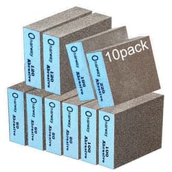 Onarway Sanding Sponges 10 Pack Wet and Dry Dual-use, Coarse and Fine Sanding Blocks - 60/80/100/120/180/220 Grits 6 Different Specifications, Washable and Reusable, Ideal for Wood Metal Polishing