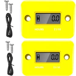BBTO 2 Pieces Inductive Hour Meter for Gas Engine Lawn Mower Dirt Bike Motorcycle Motocross Snowmobile Karting Marine ATV Boat Outboard Motor Generator Waterproof Hour Meters (Yellow)