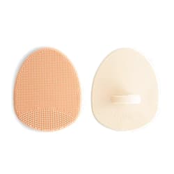 mushie Baby Bath Cradle Cap Brush | Soft Silicone Bristles for Dry Skin, Eczema, & Cradle Cap Treatment | 2-Pack (Blush/Shifting Sand)