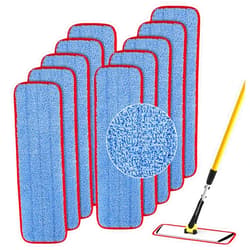 BeiLan Replacement Microfiber Pad for Rubbermaid Commercial 18.5 Inch Mop Head - 10 Pack Wet & Dry Commercial Cleaning Refills Reusable Mop Refills Fit for Any Microfiber Flat Mop System 18.5