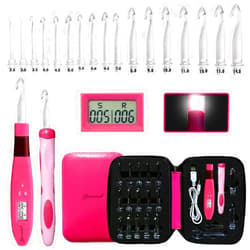 Yarniss 17 Size Counting Crochet Hooks Set, Light Up Crochet Hooks for Stitch & Row Counter