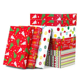 Moretoes 12pcs Christmas Gift Boxes with Lids, Red and White Christmas Shirt Boxes, Xmas Tree, Boho Style, Snowflake Gift Boxes for Wrapping Gifts (14.25'' x 9.5'' x 2'')