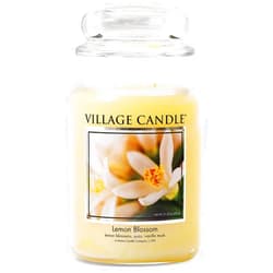 Village Candle Lemon Blossom, Large Glass Apothecary, Jar Scented Candle, 21.25oz
