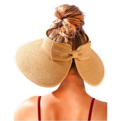 FURTALK Sun Visor Hats for Women Beach Hat Ponytail Summer UPF 80+ Beach Vacation Essentials Packable Wide Brim