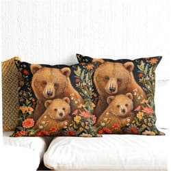 Sufeasdf Moody Bear Throw Pillow Covers 18x18 Inch William Morris Animals Throw Pillow Covers for Couch Bed Vintage Gothic Black Home Decor Dark Academia Floral Botanical Sofa Cushion Covers Set of 2