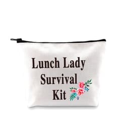 PXTIDY Lunch Lady Survival Kit Lunch Lady Gift Lunch Lady Makeup Bag Cafeteria Worker Gift Cosmetic Bags Pouch Lunch Lady Appreciation Gift (Lunch Lady)
