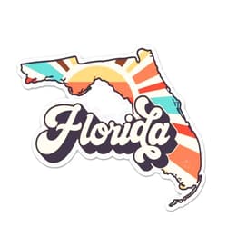 AK Wall Art Florida Retro Style State Vinyl Sticker - Car Phone - 3