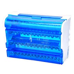 Hyuduo DIN Rail Terminal Block Kit Distribution Box Din Rail 4-Level Single Phase with Transparent Dust Cover Common Positive Negative Circuits for Electrical Engineering